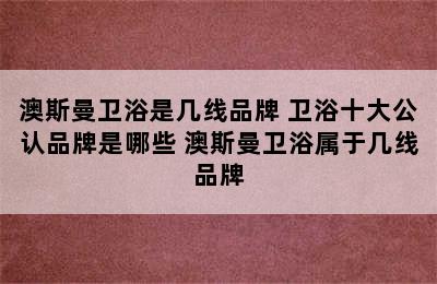 澳斯曼卫浴是几线品牌 卫浴十大公认品牌是哪些 澳斯曼卫浴属于几线品牌